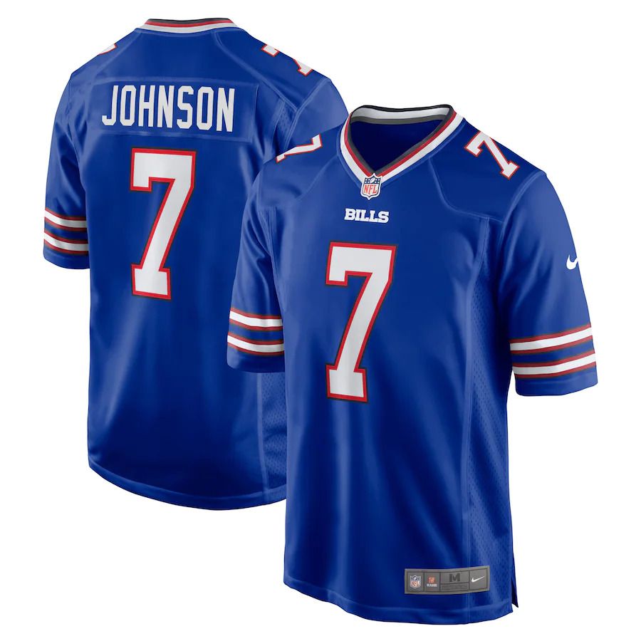 Men Buffalo Bills 7 Taron Johnson Nike Royal Game NFL Jersey